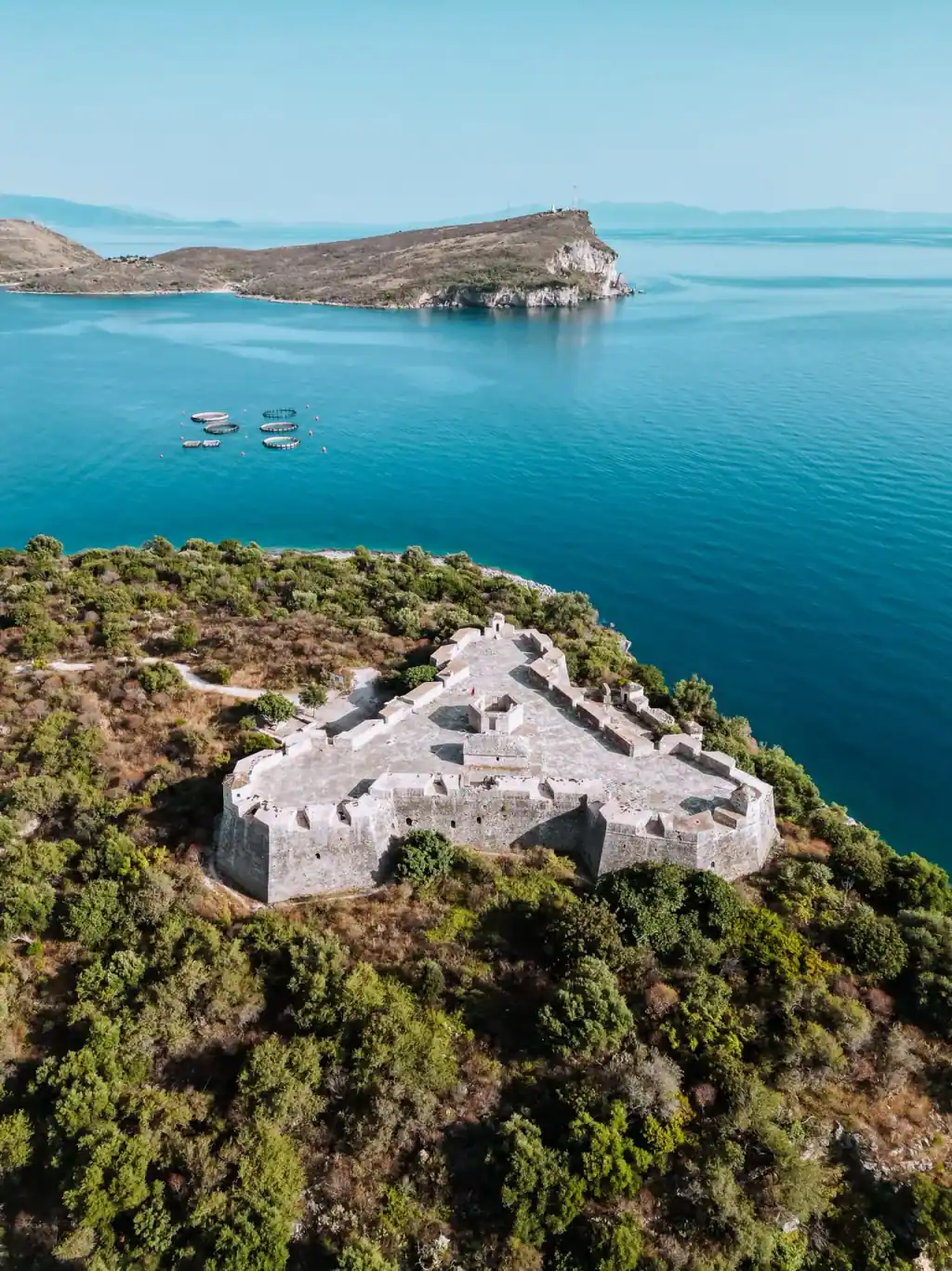 Ali Pasha's stone fortress on the headland at Porto Palermo