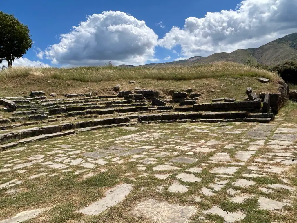 Stone seating rows of the Hadrianopolis Roman theatre