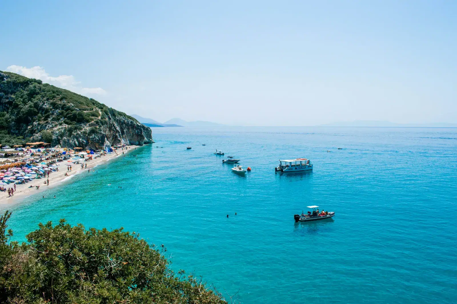 Gjipe canyon beach aerial. Albanian Riviera vs Montenegro coast comparison