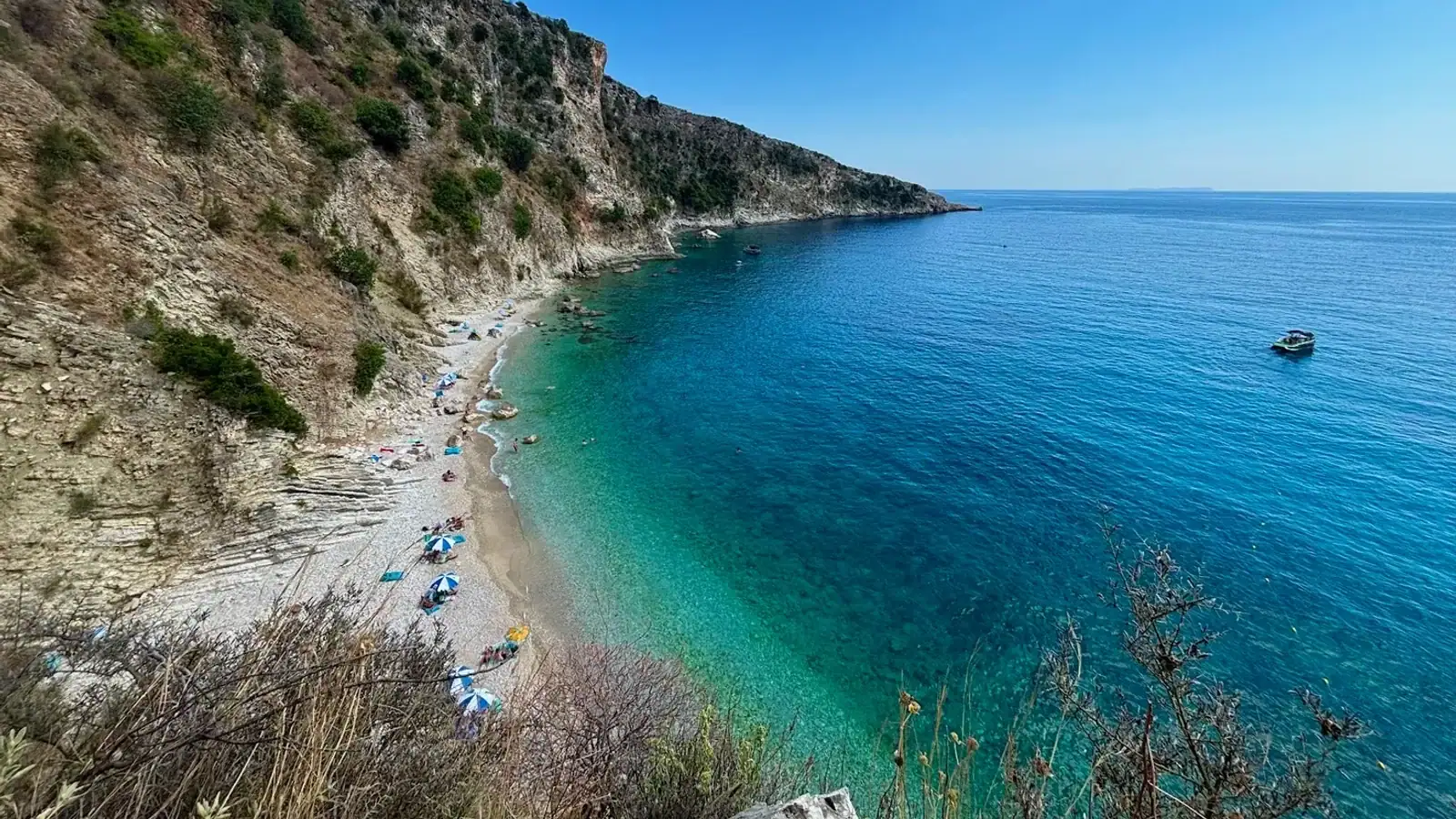 Road-trip style aerial view relevant to a Himara to Gjirokaster day-trip route