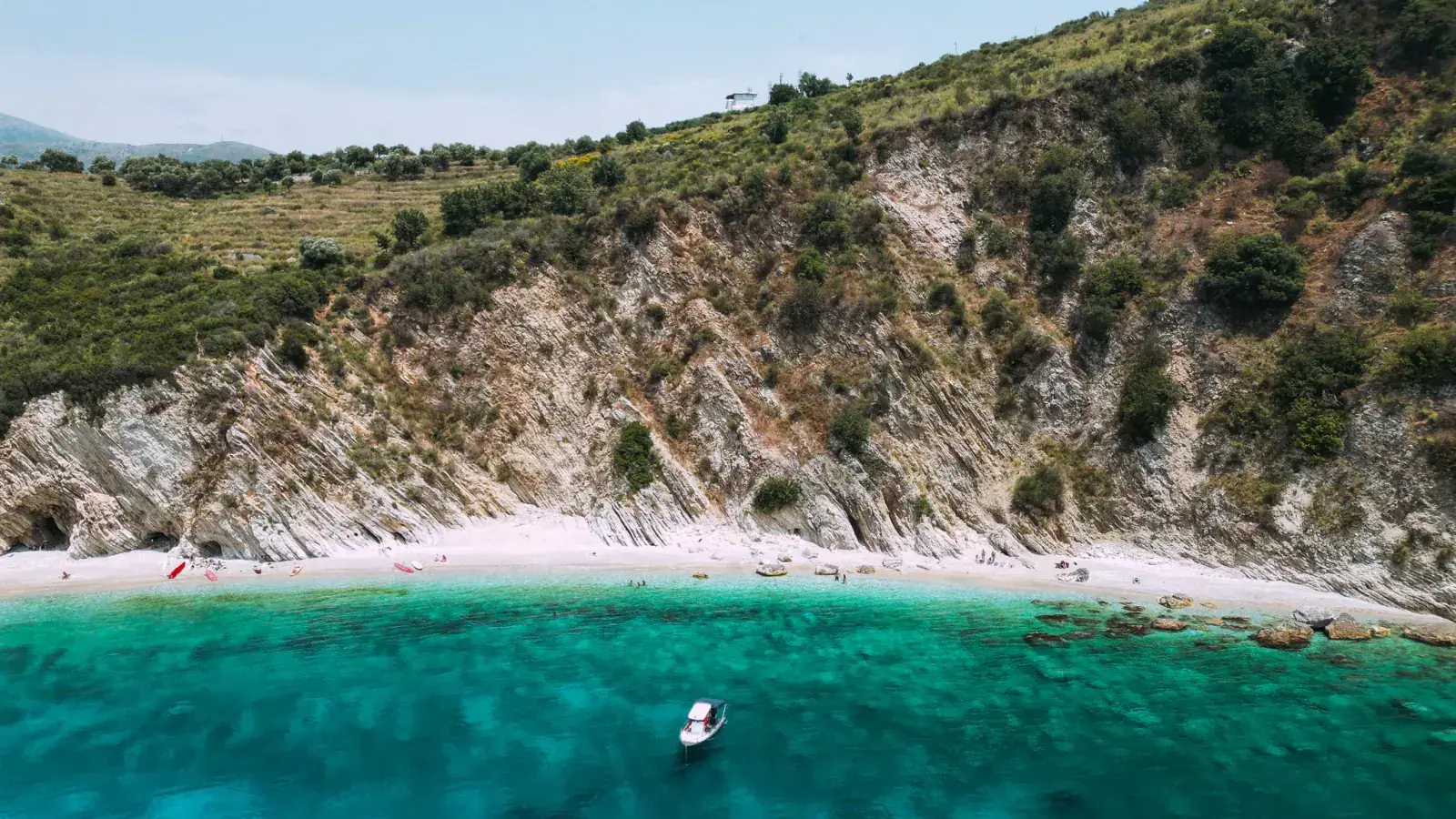 Road along the Albanian Riviera from Himara to Vlora