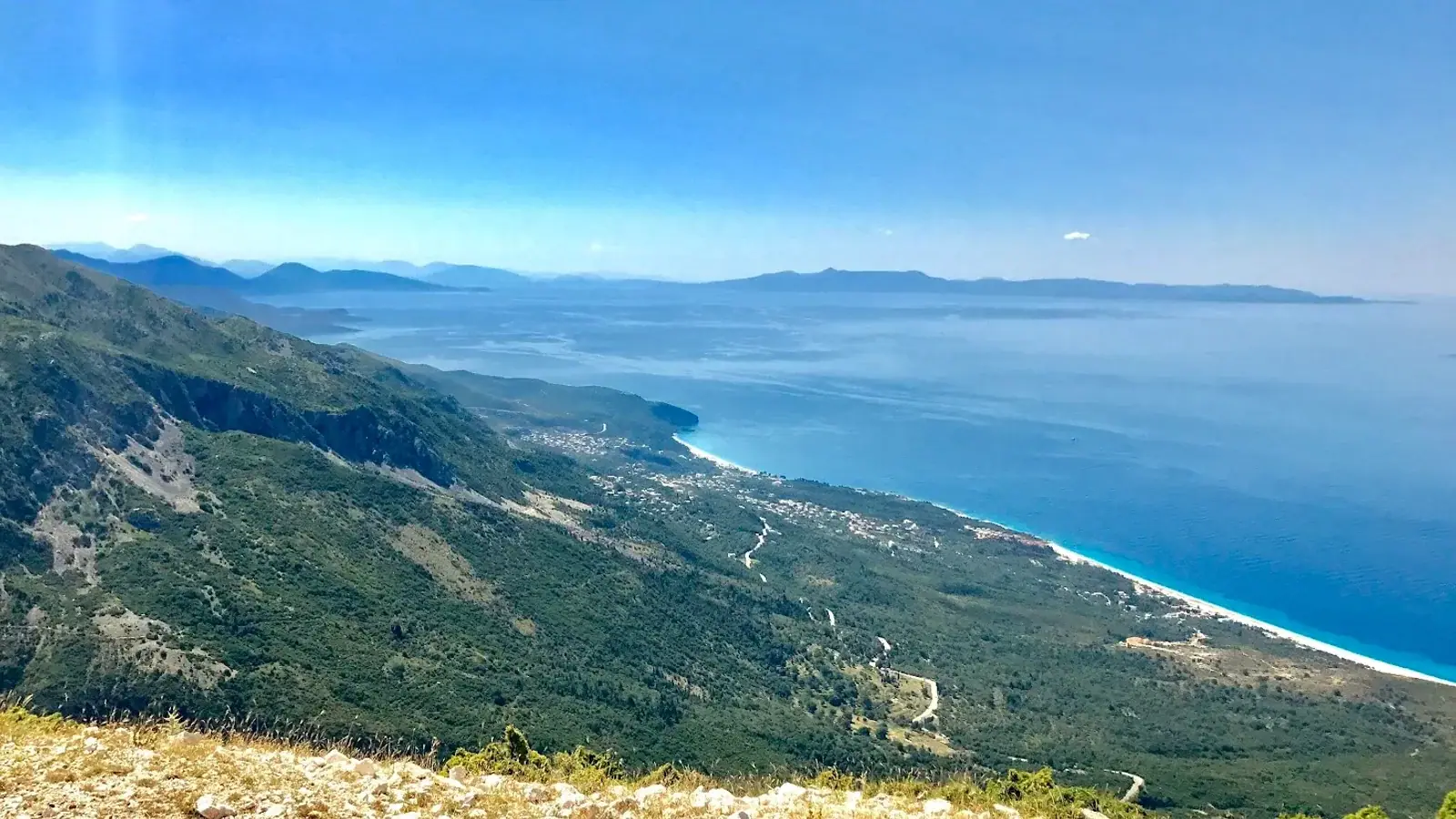 Himara beach, tepelena benja hot springs from himara