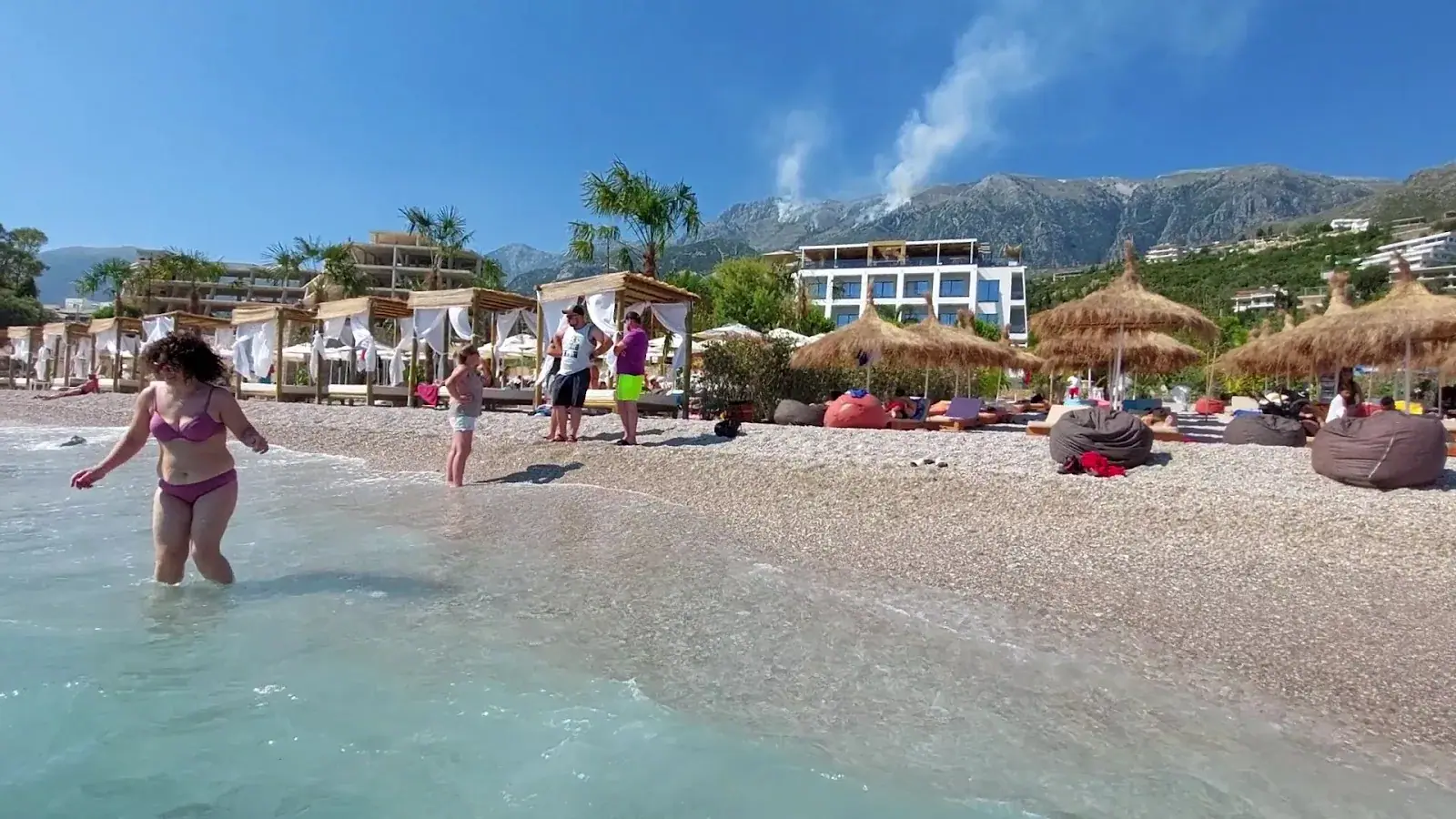 Dhermi Beach white pebble shoreline