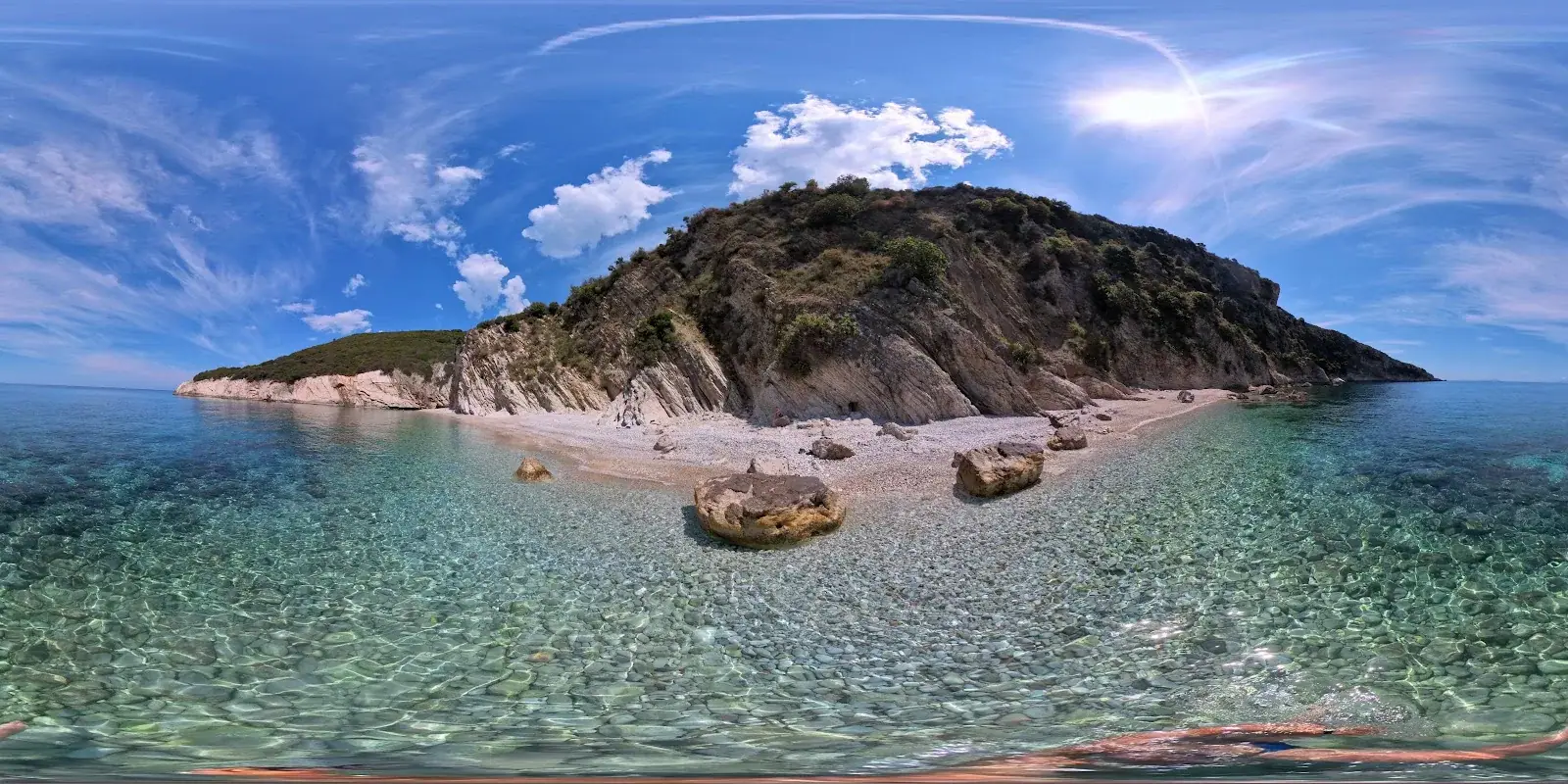 Filikuri Beach hidden cove from the sea