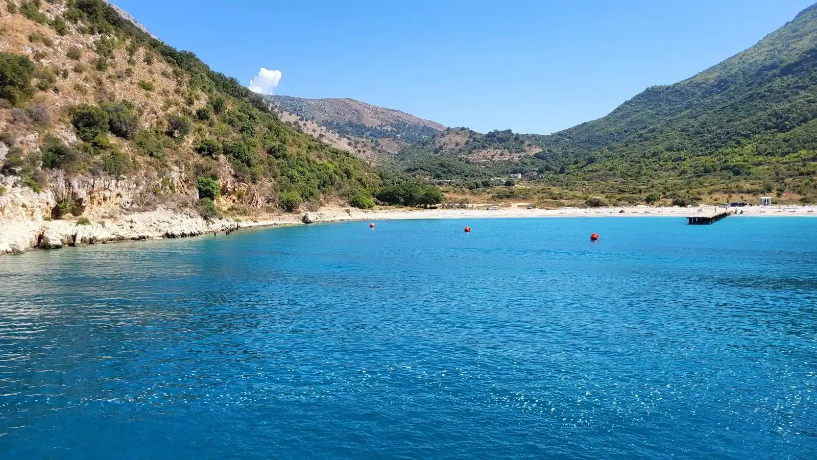 Kakome Bay looking out to the open Ionian