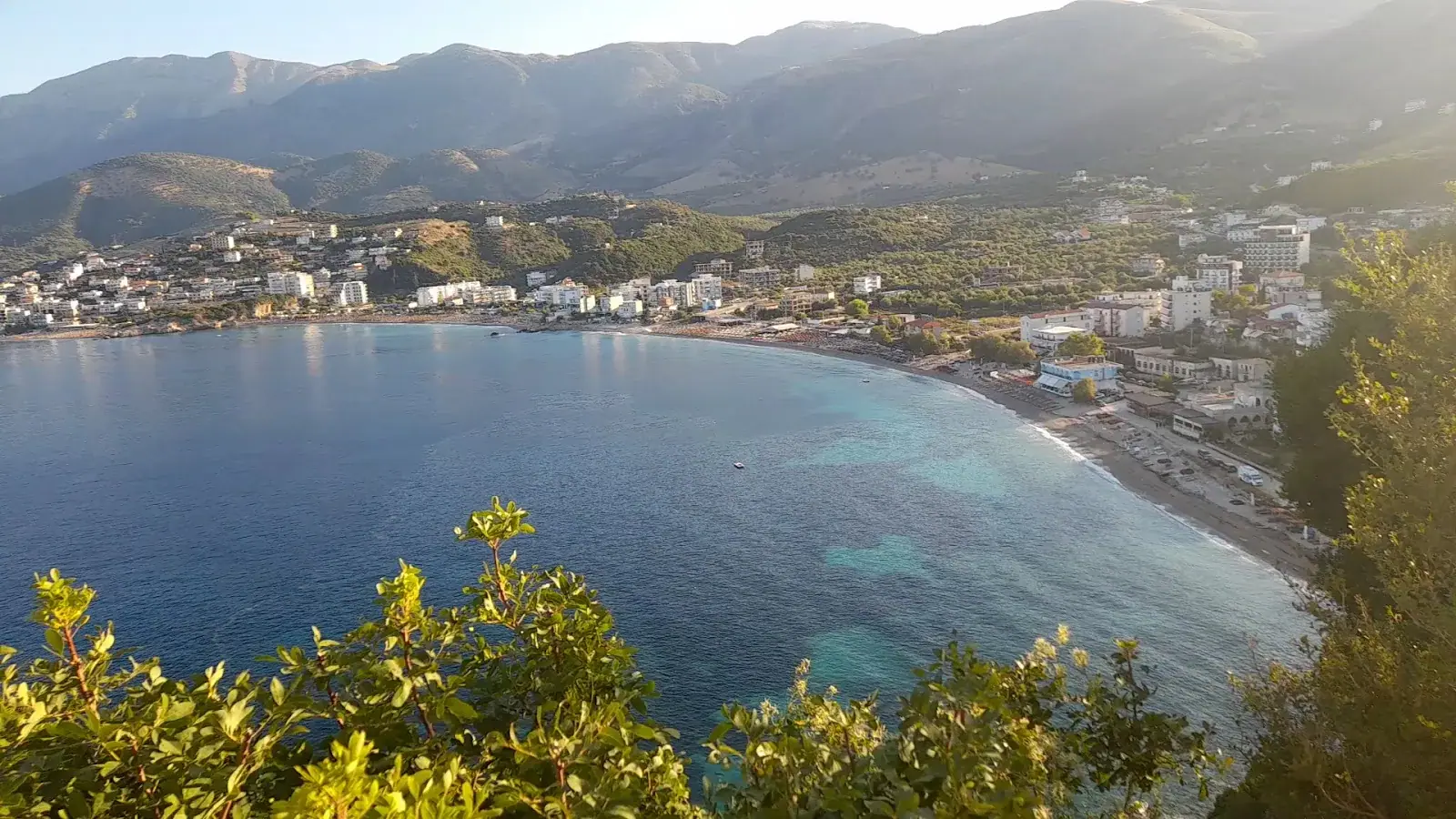 Potami Beach view across the bay