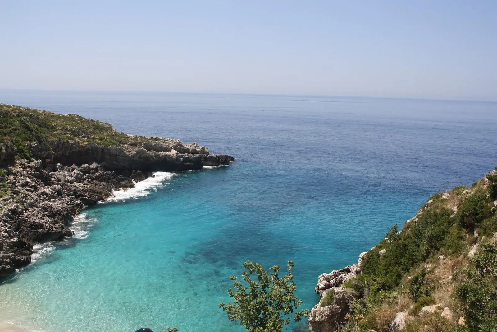 Turquoise water in the cove at Saint Andrew's Bay