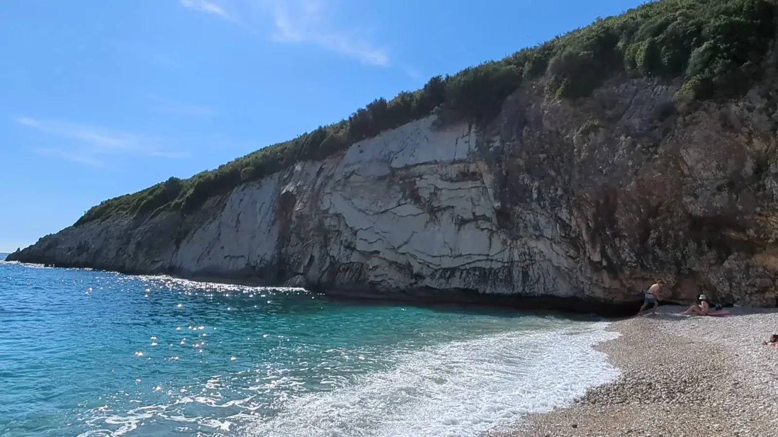 Filikuri Beach, a cove of clear turquoise water used for snorkelling