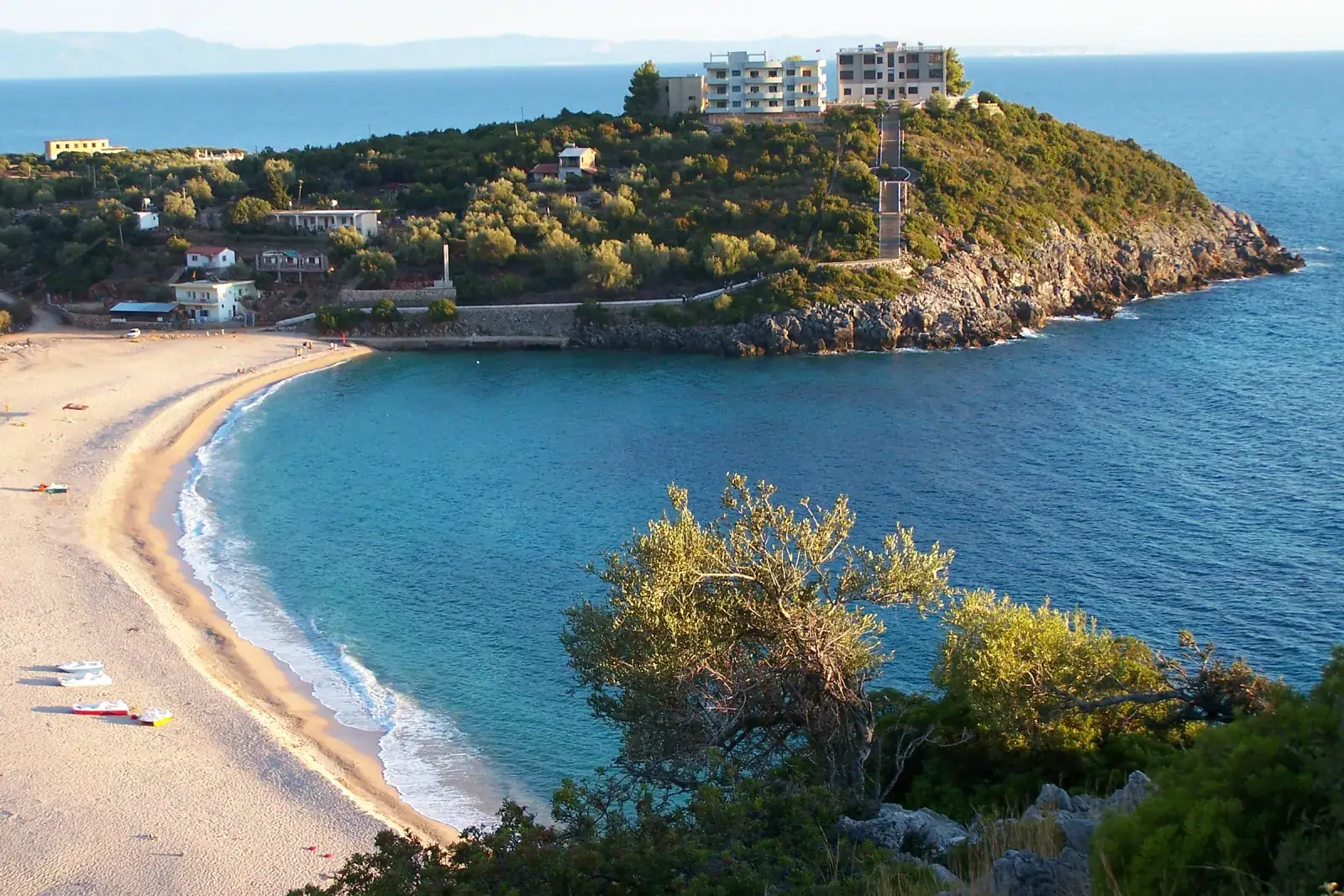 Jale Beach bay seen from the hillside, where Favela Beach Bar sits on the sand