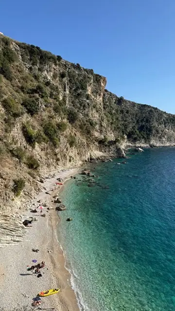 Filikuri Beach, a cove of clear turquoise water used for snorkelling