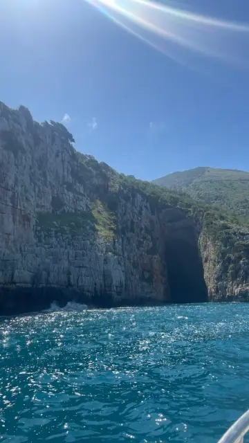 Sheer cliffs of the Karaburun coast around Haxhi Ali Cave