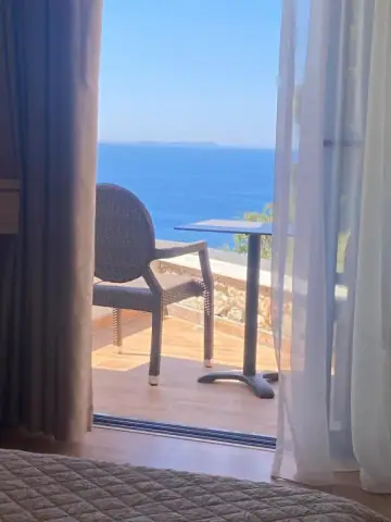 Panoramic view of Himara Bay from Alex Boutique Hotel