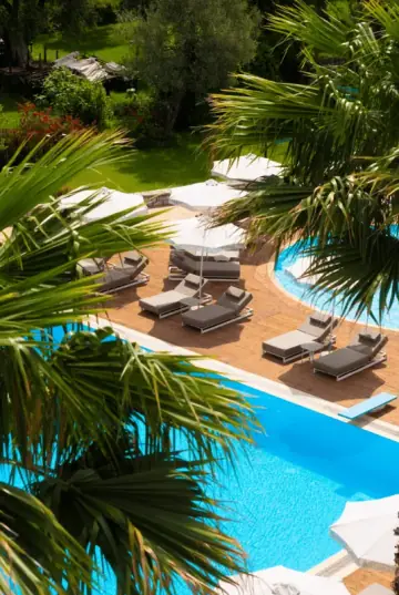Exterior view of Rapo's Resort Hotel on Potam Beach in Himara
