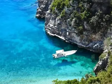 Sea cave on a Himara boat tour along the Albanian Riviera