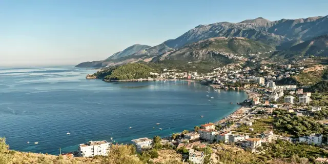 Himara coastline on the Albanian Riviera for travelers from Germany