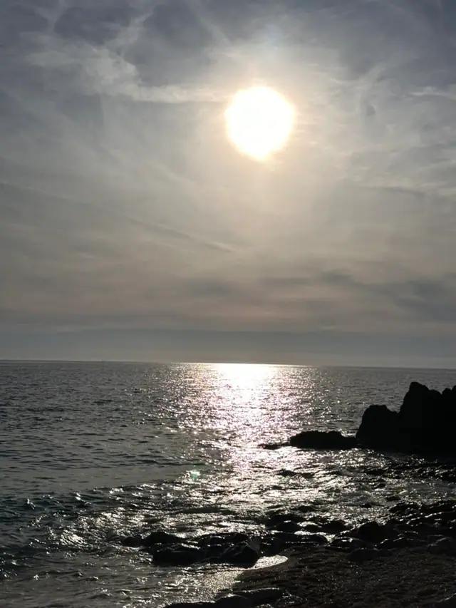 Llamani Beach at sunset south of Himara on the Albanian Riviera