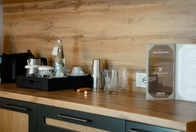 The kitchenette counter in Suite 305